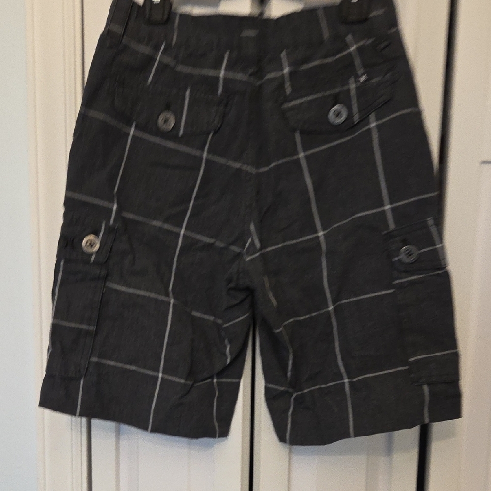 Hurley Charcoal Checkered Cargo Shorts - Picture 3 of 4